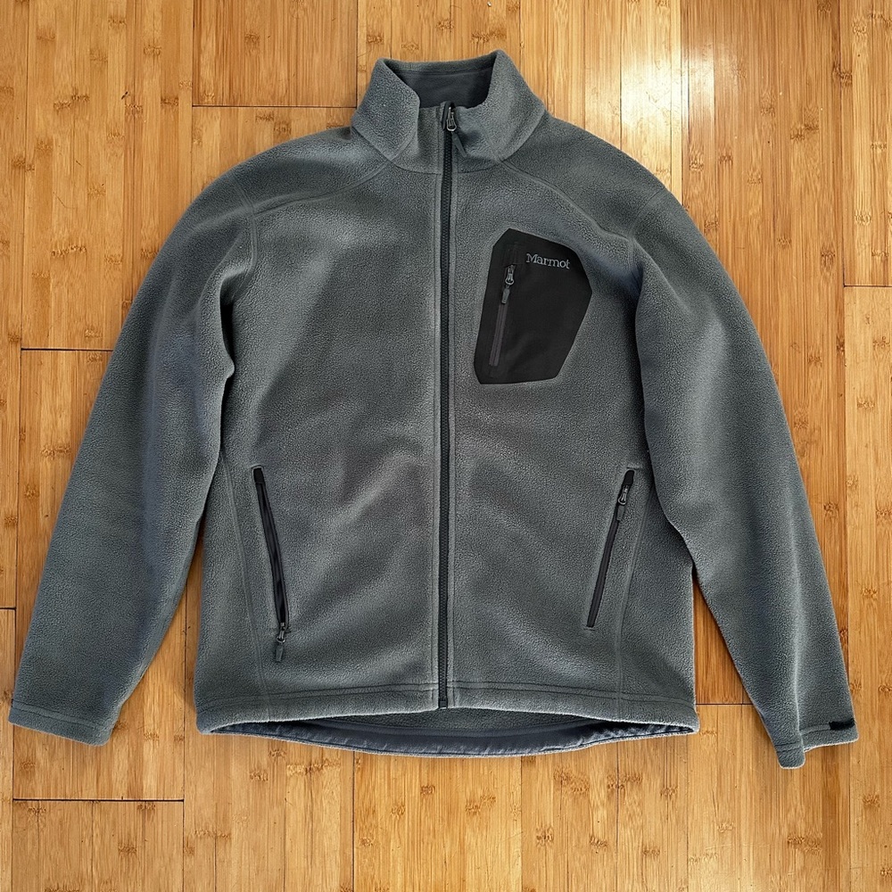 Men’s grey Marmot Polartec fleece zip up